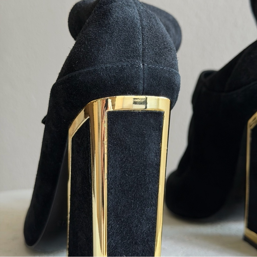 Kat Maconie suede ankle booties with sculptural heel, size 37 - Picture 5 of 7
